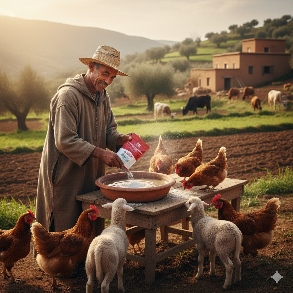 "القاضي": صحة قوية، نمو أفضل، لكل الحيوانات (دجاج، بقر، غنم).