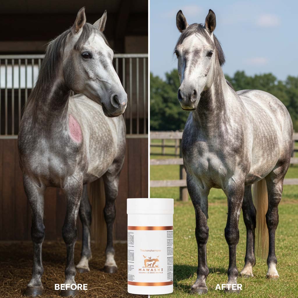 🐴 بودرة العرّاب – شامبو جاف + مضاد تساقط الشعر للحصان